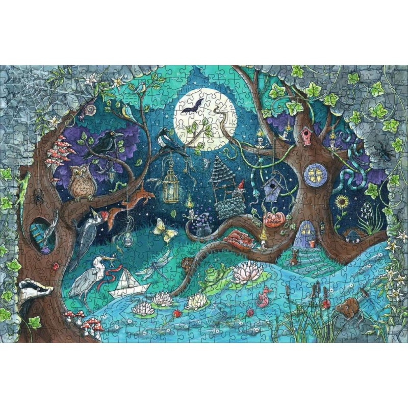 Dřevěné puzzle kouzelný les 500 dílků