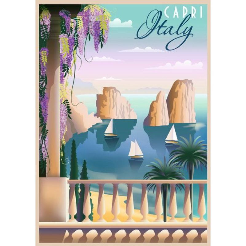 Ravensburger puzzle pohlednice z Capri 1000 dílků