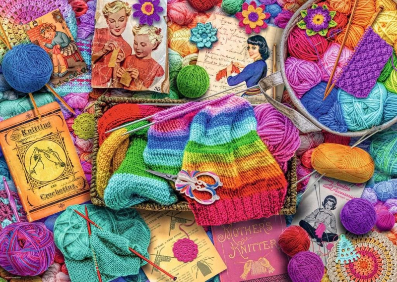 Ravensburger puzzle pletení a háčkování 1000 dílků