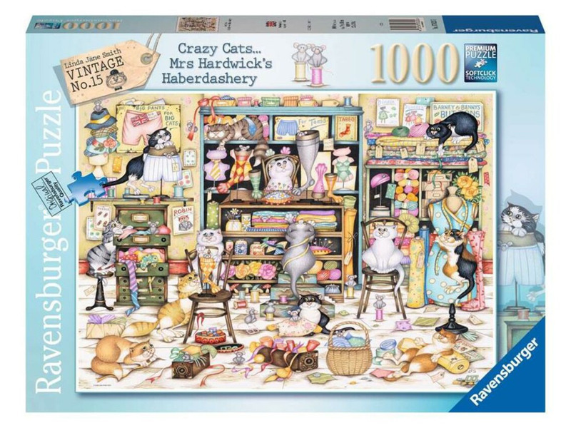 RAVENSBURGER Crazy Cats Hrátky rozdováděných koček v galanterii 1000 dílků