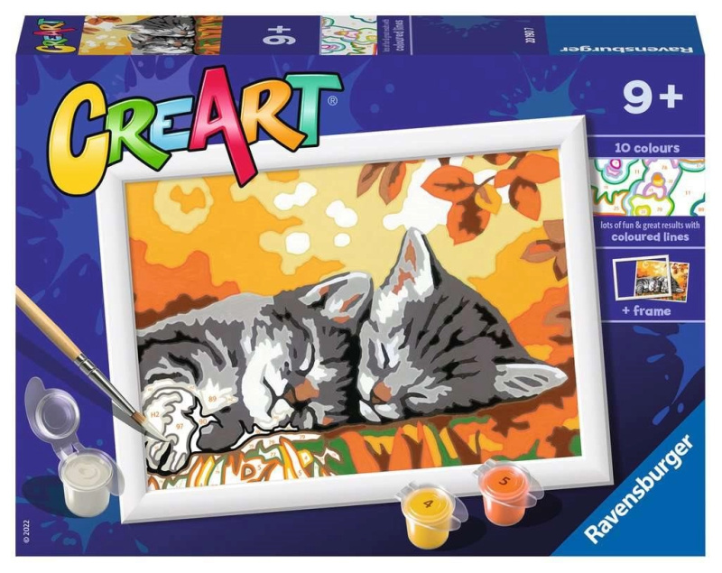 Ravensburger Malování podle čísel Podzimní koťata 18 x 13 cm