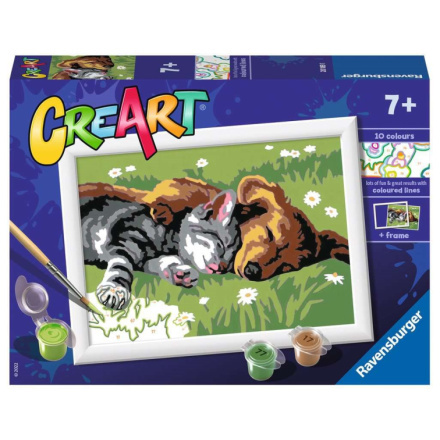 Ravensburger 20189 creart spící pes a kočka