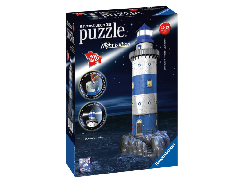Ravensburger Svíticí 3D puzzle, 216 dílků (maják)