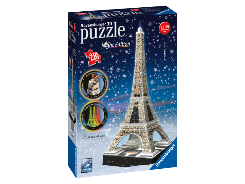 Ravensburger Svíticí 3D puzzle, 216 dílků (Eiffelova věž)