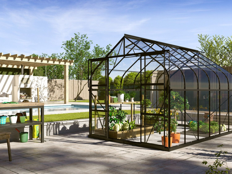 Vitavia Zahradní skleník Dione (9,9 m², černá)
