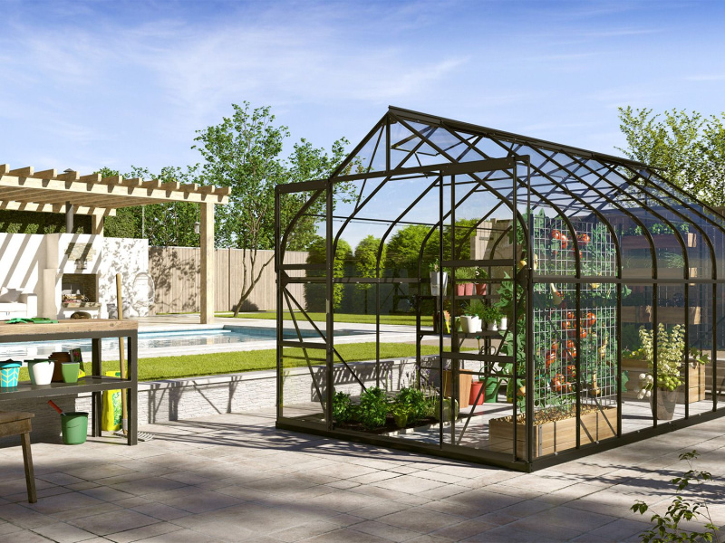 Vitavia Zahradní skleník Dione (11,5 m², černá)