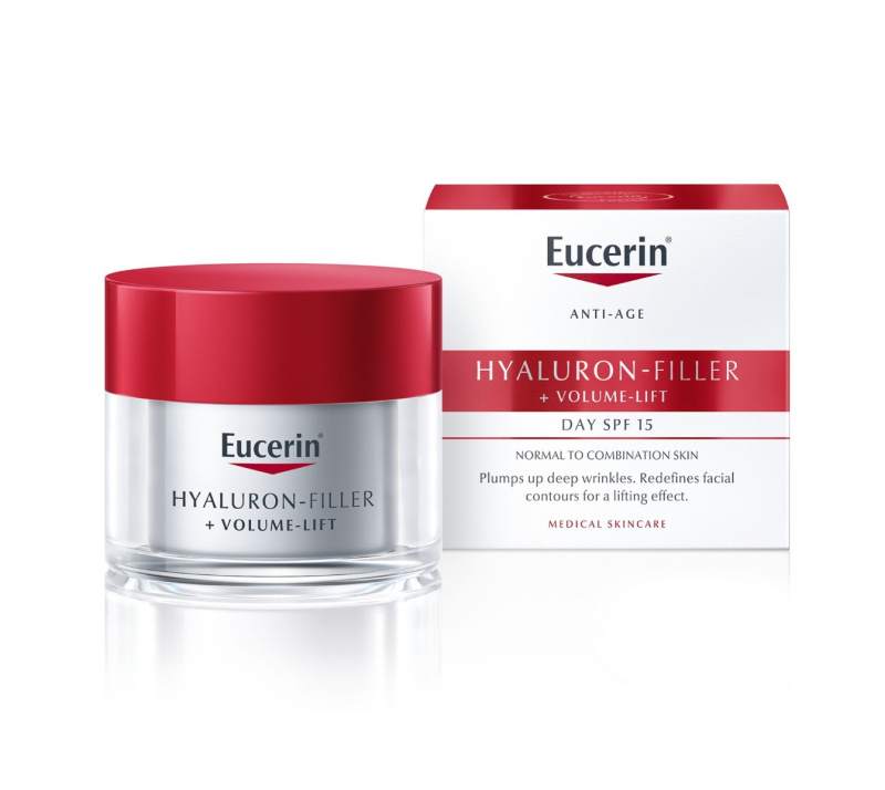 Eucerin Hyaluron-Filler + Volume-Lift denní liftingový krém pro normální až smíšenou pleť SPF 15 50 ml