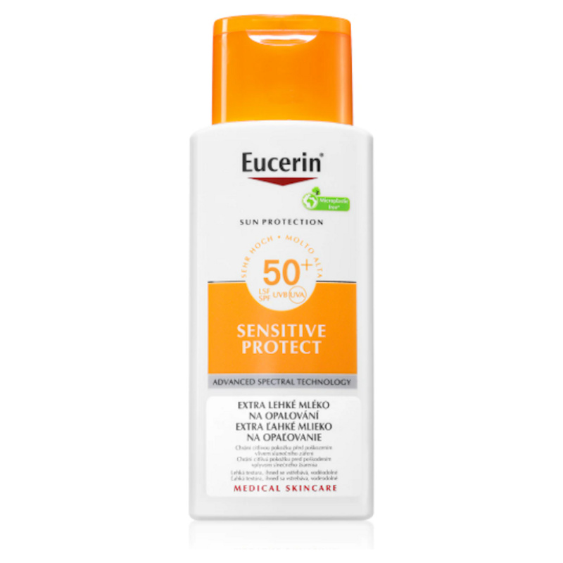 Eucerin Sun Sensitive Protect extra lehké mléko na opalování SPF 50+ 150 ml
