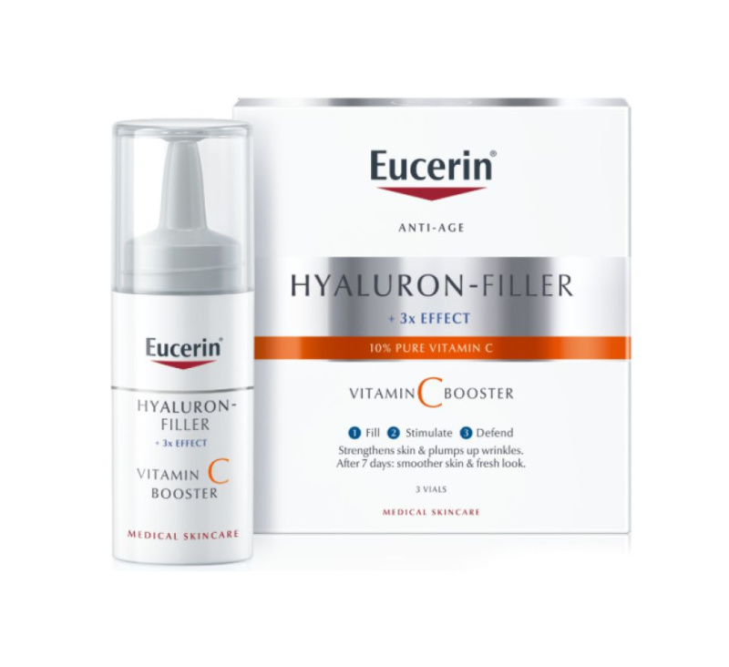 Eucerin Hyaluron-Filler Vitamin C Booster rozjasňující protivráskové sérum s vitaminem C 3x8 ml