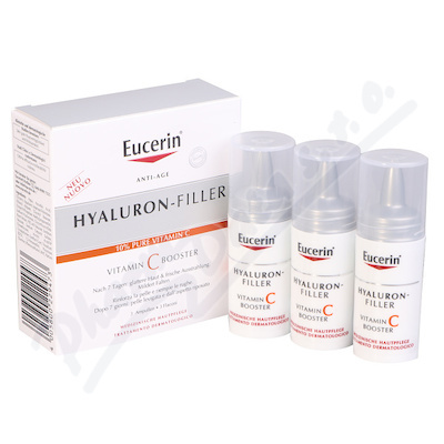 Eucerin Hyaluron-Filler Vitamin C Booster rozjasňující protivráskové sérum s vitaminem C 3x8 ml