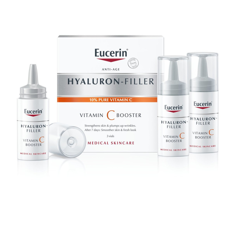 Eucerin Hyaluron-Filler Vitamin C Booster rozjasňující protivráskové sérum s vitaminem C 3x8 ml