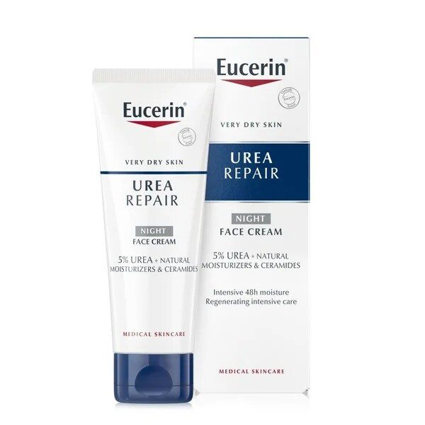 Eucerin UreaRepair Night Cream noční krém na obličej, krk a dekolt bez parfemace 50 ml
