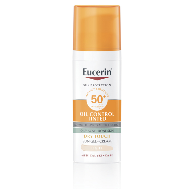 Eucerin Sun Oil Control Tinted krémový gel na opalování SPF 50+ odstín Light 50 ml