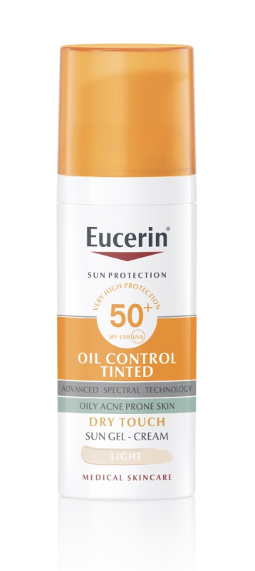 Eucerin Sun Oil Control Tinted krémový gel na opalování SPF 50+ odstín Light 50 ml