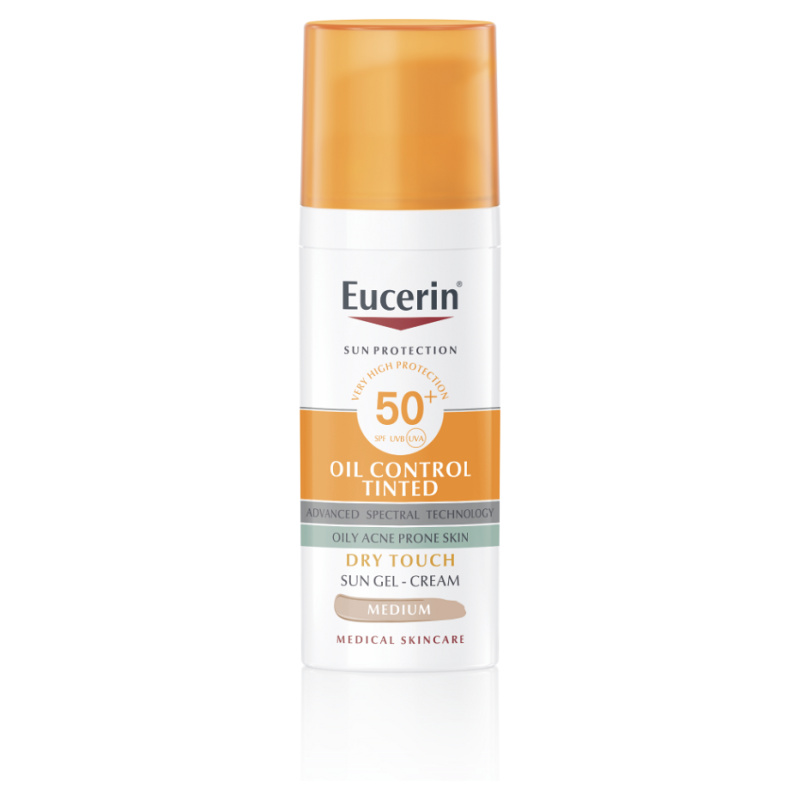Eucerin Sun Oil Control Tinted krémový gel na opalování SPF 50+ odstín Medium 50 ml