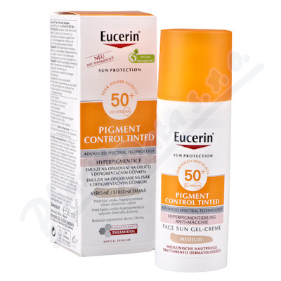 Eucerin Sun Pigment Control Tinted ochranná emulze proti hyperpigmentaci pleti SPF 50+ odstín Medium 50 ml