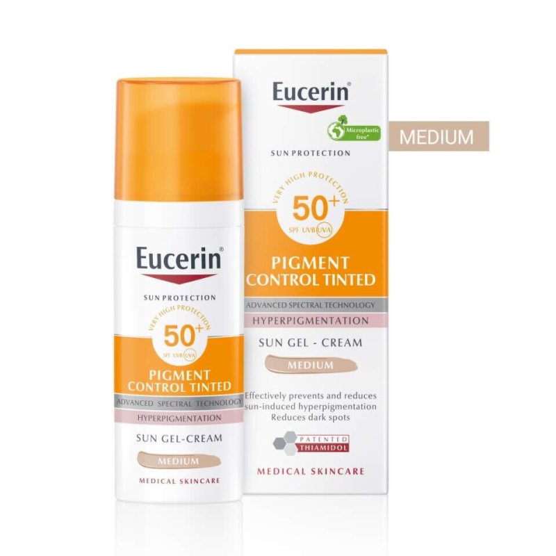 Eucerin Sun Pigment Control Tinted ochranná emulze proti hyperpigmentaci pleti SPF 50+ odstín Medium 50 ml