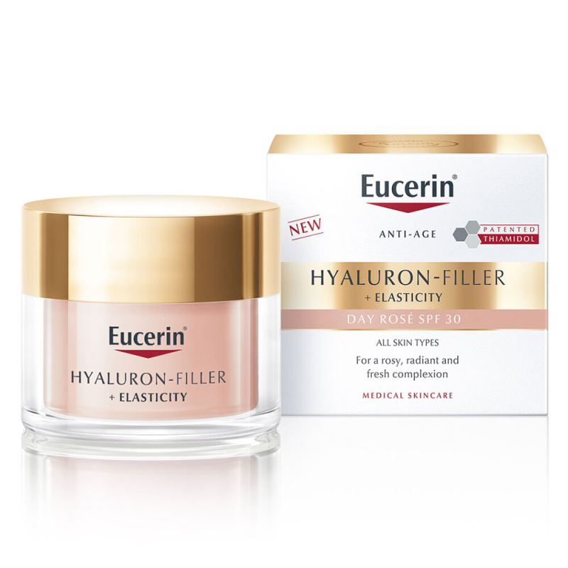 Eucerin Hyaluron-Filler + Elasticity Rosé denní péče zpomalující projevy stárnutí pleti SPF 30 Rosé 50 ml