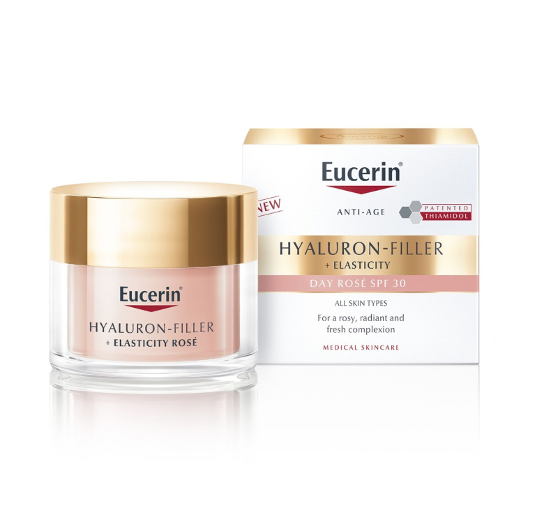 Eucerin Hyaluron-Filler + Elasticity Rosé denní péče zpomalující projevy stárnutí pleti SPF 30 Rosé 50 ml