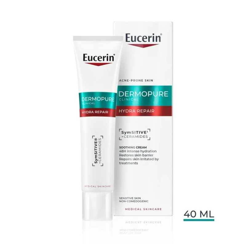 Eucerin DermoPure Clinical Hydra Repair obnovující krém pro mastnou pleť se sklonem k akné 40 ml