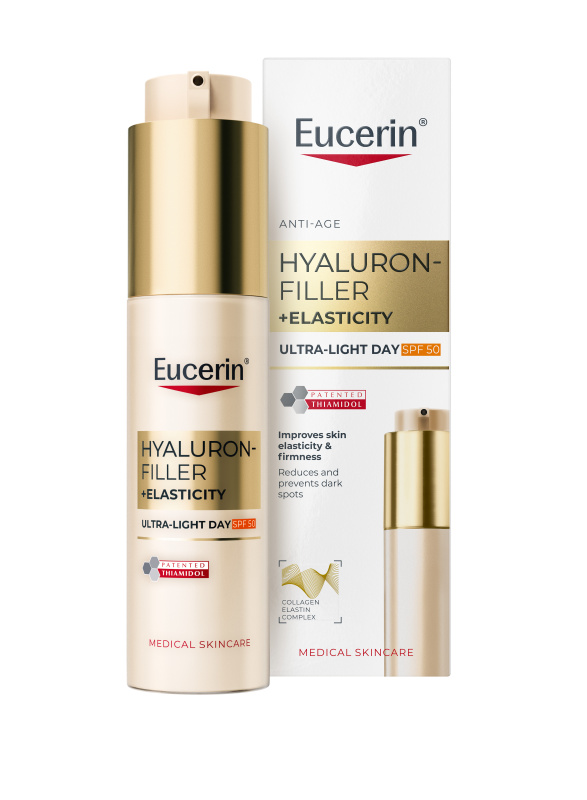 EUCERIN Hyaluron-filler elasticity ultra lehký denní krém SPF50 50 ml