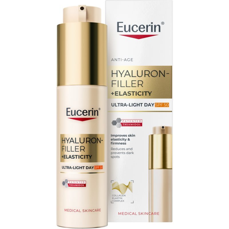 EUCERIN Hyaluron-filler elasticity ultra lehký denní krém SPF50 50 ml