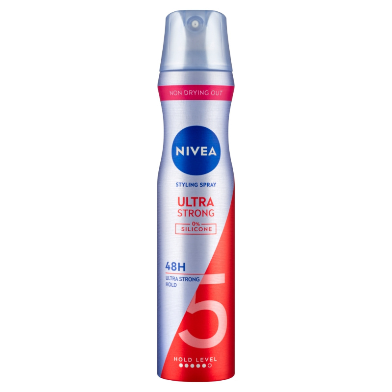NIVEA Ultra Strong lak na vlasy s extra silnou fixací bez silikonů 250 ml