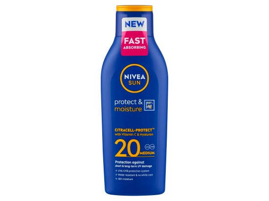 NIVEA SUN Protect & Moisture opalovací mléko SPF 20 200 ml