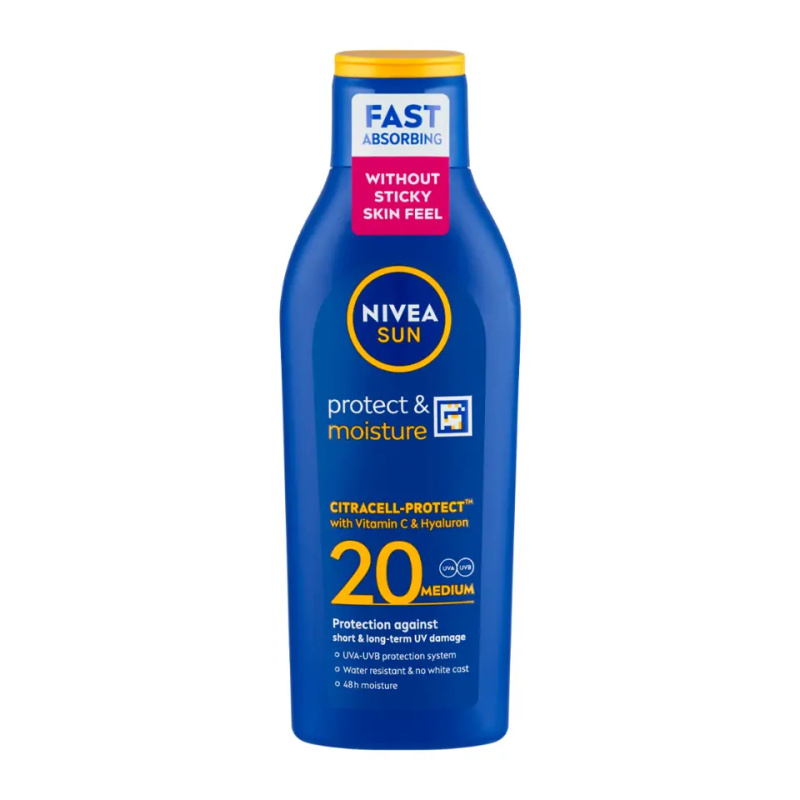 NIVEA SUN Protect & Moisture opalovací mléko SPF 20 200 ml