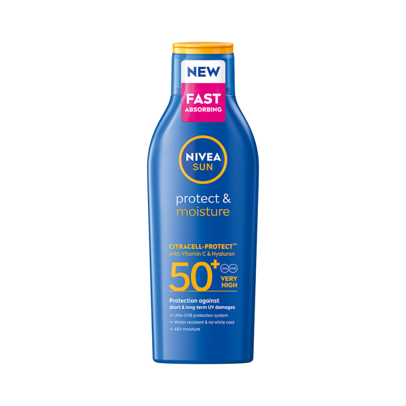 NIVEA SUN Protect & Moisture hydratační mléko na opalování SPF 50+ 200 ml