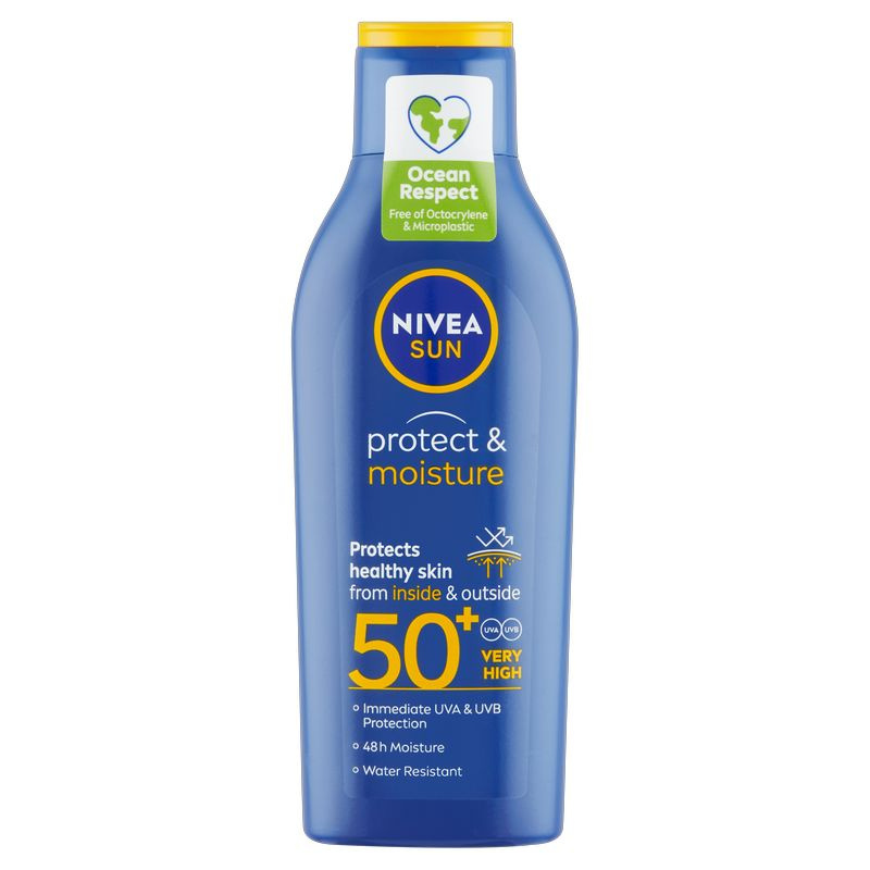 NIVEA SUN Protect & Moisture hydratační mléko na opalování SPF 50+ 200 ml