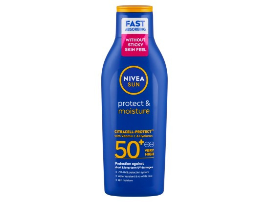 NIVEA SUN Protect & Moisture hydratační mléko na opalování SPF 50+ 200 ml