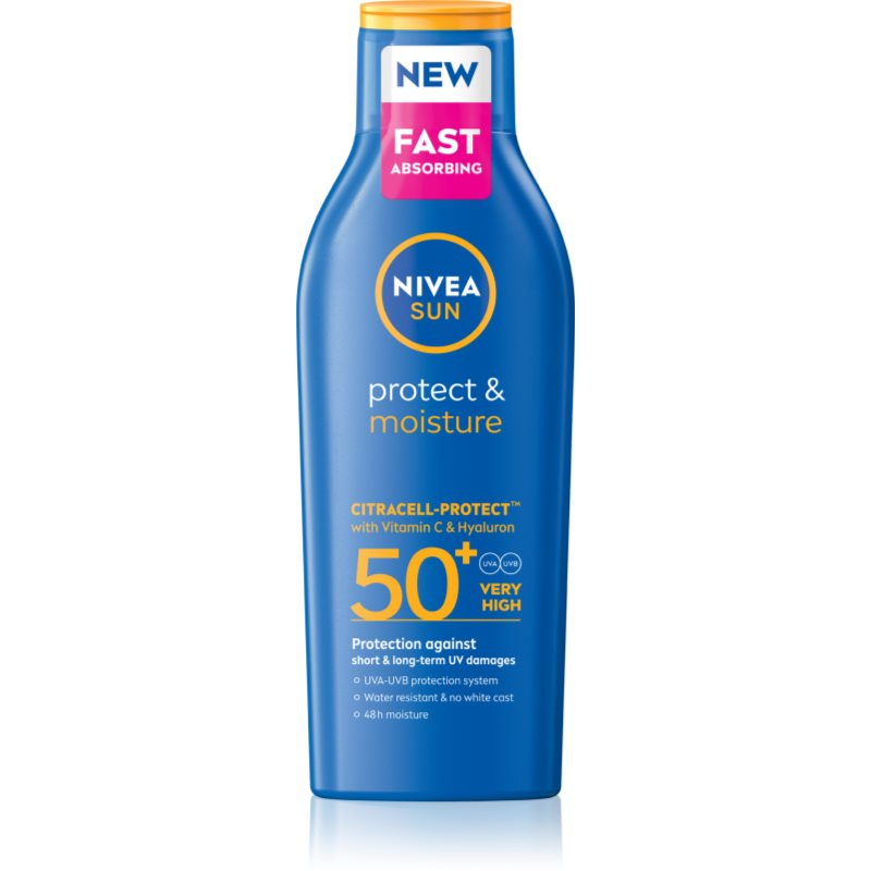 NIVEA SUN Protect & Moisture hydratační mléko na opalování SPF 50+ 200 ml