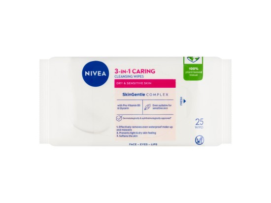 NIVEA Face Cleansing jemné čisticí ubrousky s mandlovým mlékem 25 ks