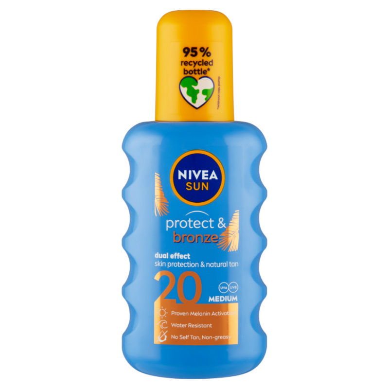 NIVEA Sun Protect & Bronze Sprej na opalování SPF20 200 ml