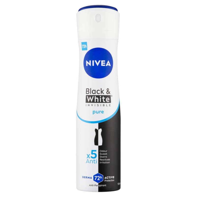 NIVEA Invisible Black & White Pure antiperspirant ve spreji pro ženy 150 ml
