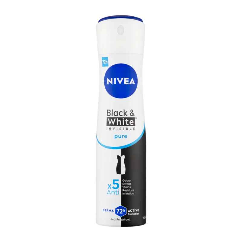 NIVEA Invisible Black & White Pure antiperspirant ve spreji pro ženy 150 ml