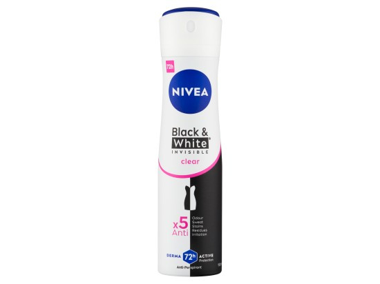 NIVEA Invisible Black & White Clear antiperspirant ve spreji pro ženy 150 ml
