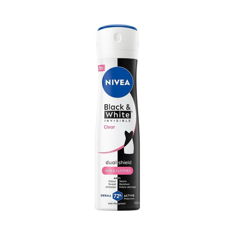 NIVEA Invisible Black & White Clear antiperspirant ve spreji pro ženy 150 ml
