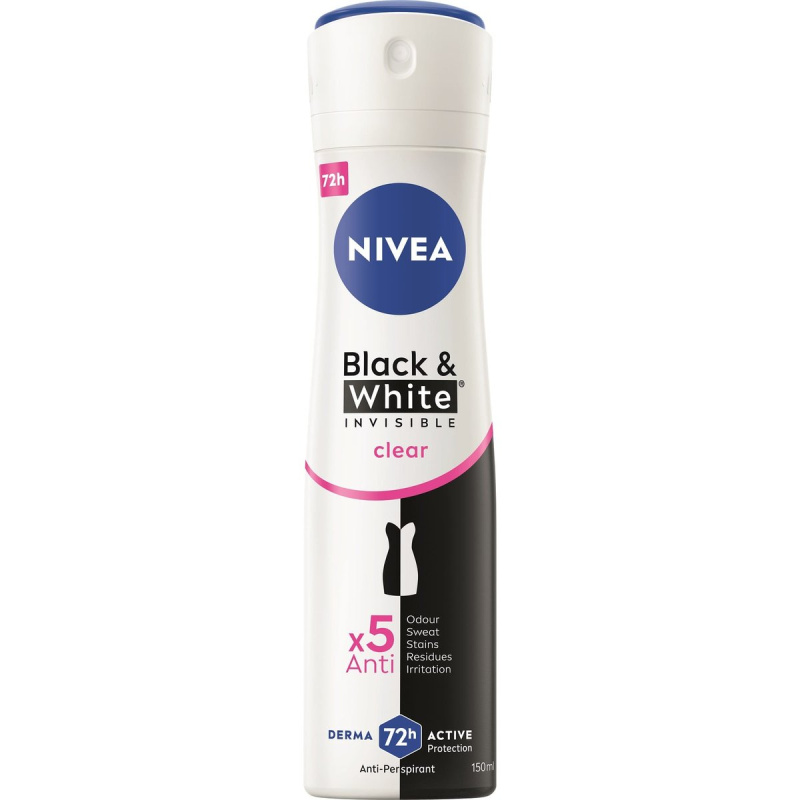 Nivea Black & white invisible clear sprej antiperspirant