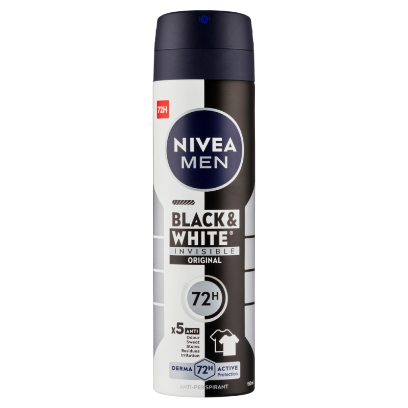 NIVEA MEN Invisible Black & White antiperspirant ve spreji pro muže 150 ml