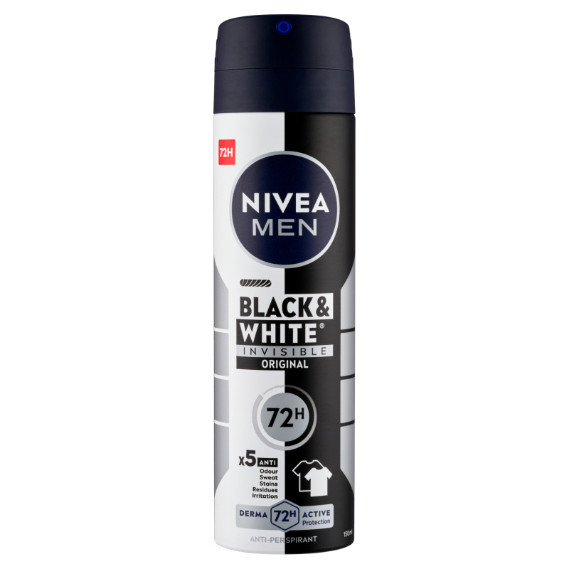 NIVEA MEN Invisible Black & White antiperspirant ve spreji pro muže 150 ml