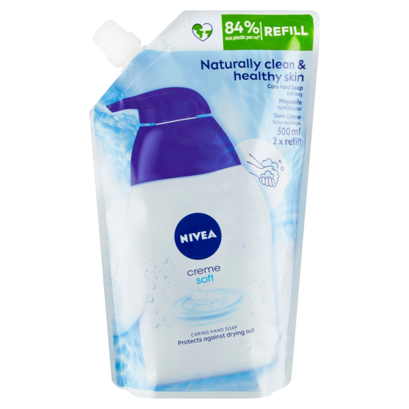 Nivea Creme Soft tekuté mýdlo náhradní náplň 500 ml