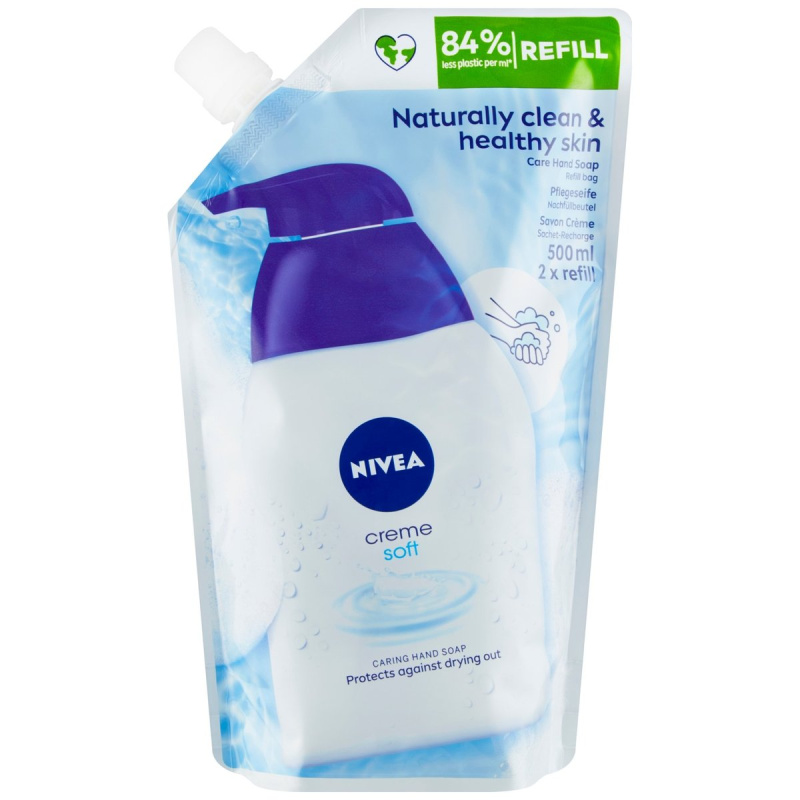 Nivea Creme Soft tekuté mýdlo náhradní náplň 500 ml