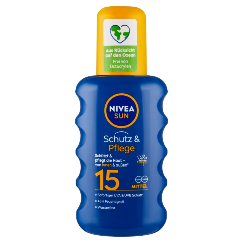 NIVEA SUN Protect & Moisture sprej na opalování SPF 15 200 ml