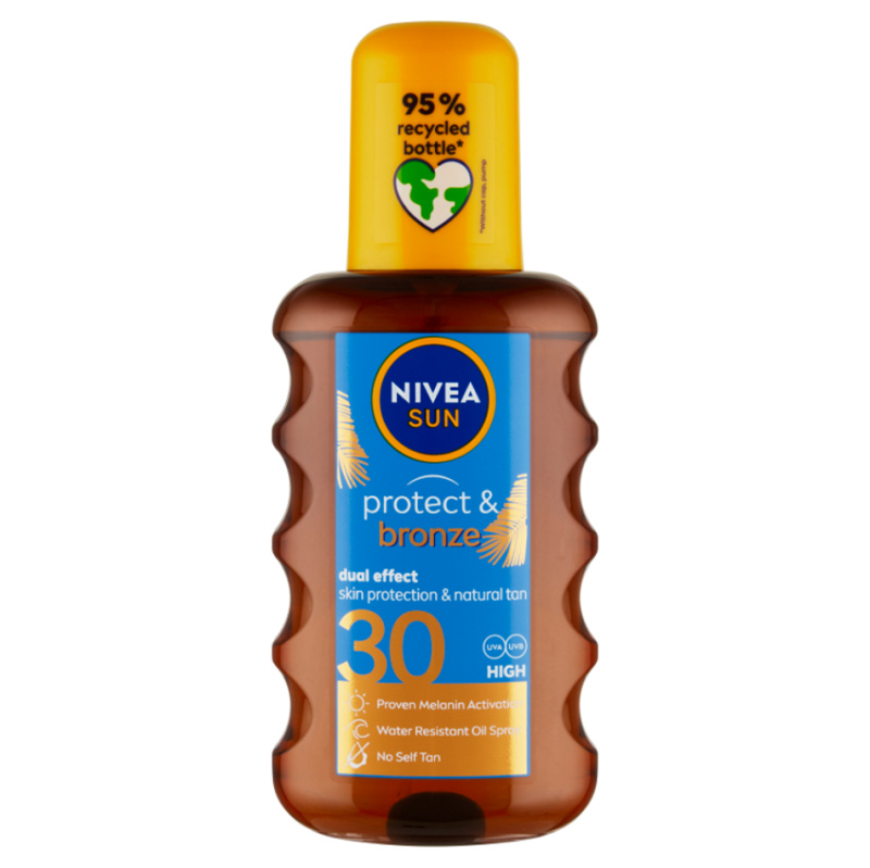 Nivea Sun Protect & Bronze olej na opalování podporující zhnědnutí SPF 30 200 ml