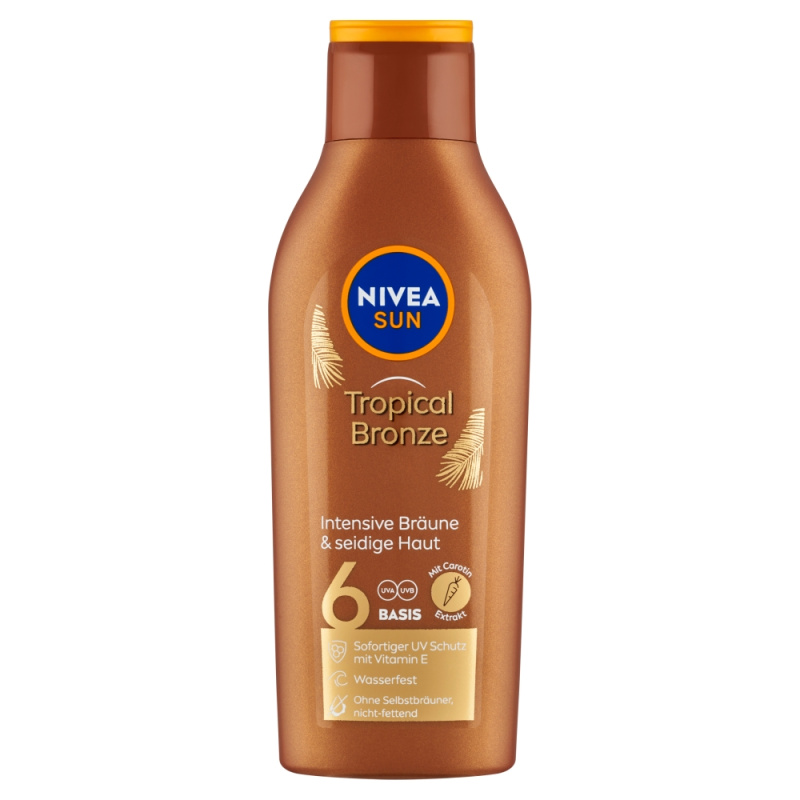 NIVEA SUN Tropical Bronze mléko na opalování s karotenem SPF 6 200 ml