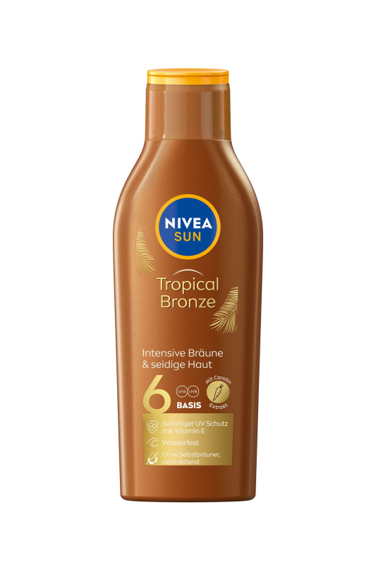 NIVEA SUN Tropical Bronze mléko na opalování s karotenem SPF 6 200 ml