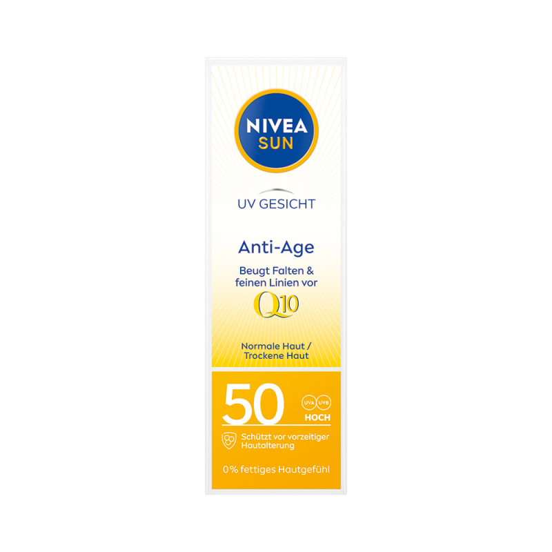 NIVEA SUN pleťový krém na opalování proti vráskám Q10 SPF 50 50 ml