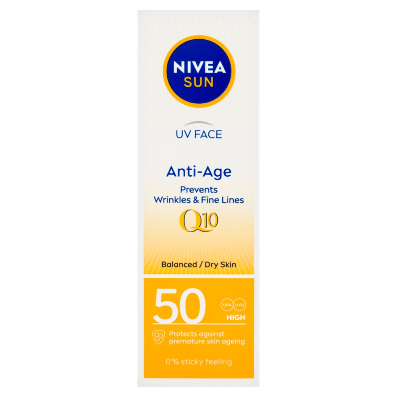 NIVEA SUN pleťový krém na opalování proti vráskám Q10 SPF 50 50 ml